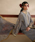 Women's Unstitched Khaddi Net Embroidered Grey 3 Piece Suit